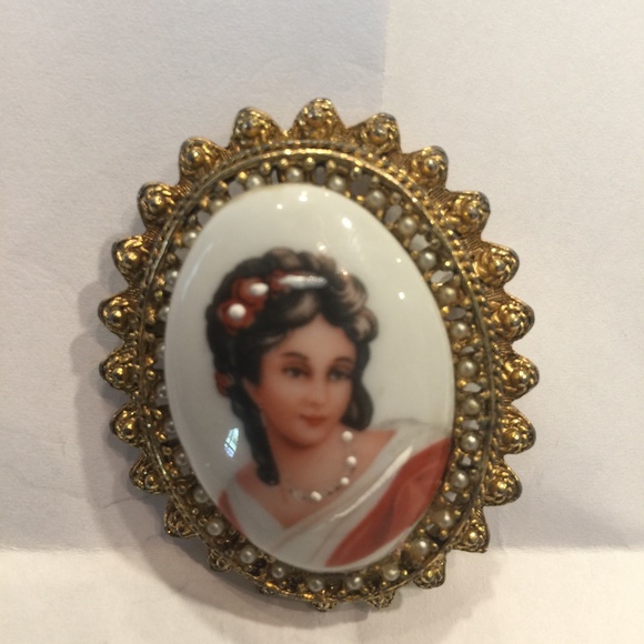 Limoges Jewelry Limoges Made In France Brooch Necklace Pendandt